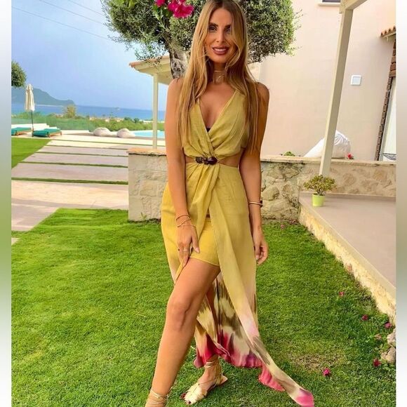 Zara tie dye cut out midi dress NWT - Picture 1 of 13